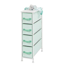 mDesign Cassettiera in tessuto – Comò con 4 cassetti – Pratico organizer con cassetti ideale per camera da letto e bagno – verde menta/bianco