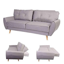 Mendler Divano Letto Schienale Regolabile HWC-J19 Tessuto Grigio
