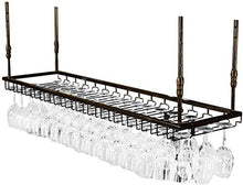MFLASMF Wine Rack Ceiling Wine Racks | Hanging Wine Glass Holder | Vintage Wine Bottle Holder | Rustic Wall Mounted Wine Holder | Stemware Holder| Adjustable Height,Black,90X35CM