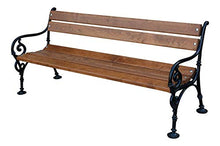 GardeTech Panca da Giardino con Schienale | 150 cm di Lunghezza | Realizzato in Legno massello e ghisa massello Laccato | Ontano | Wien 2