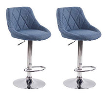 CLP 2x Sgabelli Design Lazio In Tessuto I Sedie Cucina Girevoli E Regolabili 83-104 CM Con Poggiapiedi, Colore:blu