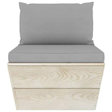 FAMIROSA Set Divani da Giardino su Pallet 7 pz con Cuscini Legno Abete-3577