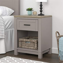 AMERIWOOD Comodino con 1 cassetto, MDF Laminato e truciolato, Grigio, 49.53 x 40.005 x 64.135 cm