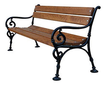 GardeTech Panca da Giardino con Schienale | 150 cm di Lunghezza | Realizzato in Legno massello e ghisa massello Laccato | Ontano | Wien 2