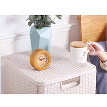 Contenitore rettangolare a 3 cassetti con 3 cassetti in effetto rattan, dimensioni circa 40 x 35 x 68 cm, beige