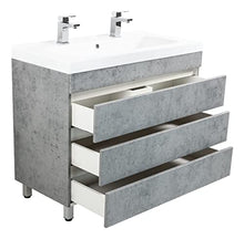 Mobile bagno a terra Talis 100 grigio cemento,doppio,3 cassetti senza maniglie