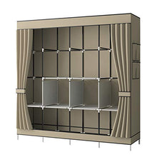 YAYI Armadio in tela, portatile, con 4 binari da appendere, colore: beige