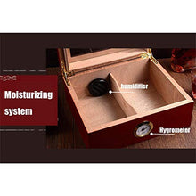 TGhosts Cigar Humidor, Fatto a Mano Cigar Humidor, Cedar Cigar Box Desktop con umidificatore e igrometro, Piano in Vetro for 50 sigari