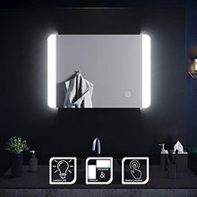 SIRHONA - Specchio LED per bagno, 100 80 70 60 50 45, 70x50cm(09)