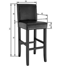 TecTake Sgabelli da bar design noir sgabello 111cm - disponibile in diversi colori - (Nero)