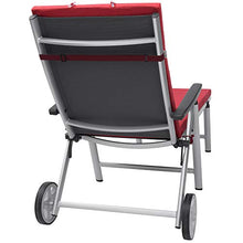 Beautissu Cuscino imbottito per sedie a sdraio e lettini prendisole Loft RL 200x60x5 cm - sfoderabile - rosso
