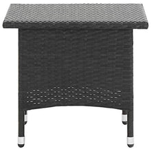 FAMIROSA Tavolino da tè Nero 50x50x47 cm in Polyrattan