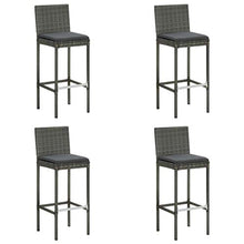 SKM Set da Bar da Giardino 5 pz con Cuscini in Polyrattan Grigio (37kg)