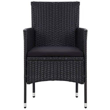 UnfadeMemory Set Divani da Giardino 4 pz con Cuscini in Polyrattan Nero