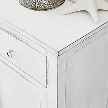 Loberon Comò Gavalier, Legno di Mogano, MDF, L/A/P ca. 130/90/40 cm, Bianco Antico