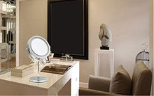FGDSA Specchio per Il Trucco Compatto Illuminato, Specchio per Il Trucco A LED 10X, Specchio per Il Trucco con Luce Ad Anello, Specchi per Il Trucco A LED 360 °; Rotante