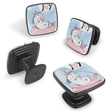 Ciambella di unicorno sull'anello di nuoto Pomelli per Porta Set di 4 Pomelli per Mobili Manopole per Cassetti Cucina Armadio Vetro