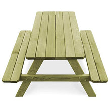 SKM Tavolo da Picnic con Panche 90x90x58 cm in Pino Impregnato
