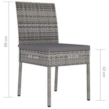 FAMIROSA Sedie da Pranzo per Giardino 4 pz in Polyrattan Grigio-5109