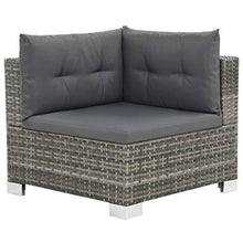 Festnight Set Divani da Giardino in Polyrattan, Set di Mobili da Giardino, Set Divano Esterno con Cuscini Grigio 10 pz - Arredi Casa