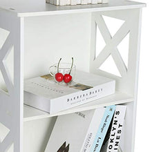 Wakauto Scaffale da Comodino a 2 Piani Comodino Libreria a Pavimento in Legno per Mobili da Camera da Letto Soggiorno