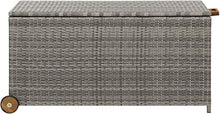 Baule da Giardino, Scatola di stoccaggio da giardino, cestino in rattan nero con coperchio, contenitore di fodera impermeabile per strumenti per giardinaggio patio, cuscini, accessorio per piscina, cu