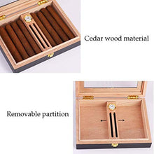 SMEJS Cigar Humidor, Cedar Cigar Desktop Box con umidificatore e igrometro, Piano in Vetro for 15 (10-15 Cigars)