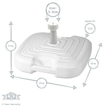 Supporto Resol ombrello parasole parasole Base Holder - di plastica bianca - Riempire con sabbia / acqua