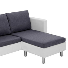 Tidyard Divano a 3 Posti con Cuscini in Similpelle,Poltrona Relax Poltrona Moderna,Design Confortevole Bianco