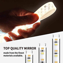 SIRHONA - Specchio a LED per bagno con illuminazione 60 x 45 cm, a specchio, da parete, per cosmetici