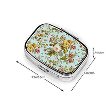 Scatola quadrata per pillole e medicine, elegante e vintage, con rose rosa, alla moda, organizer per pillole da viaggio, per integratori di vitamine