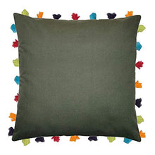 Vineyard Green Cushion Cover with Colorful Tassels (5 PCS 20 x 20â)