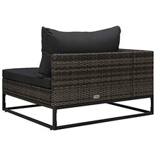 vidaXL Set Divani da Giardino 5 pz con Cuscini in Polyrattan Grigio