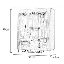 Armadio in Tessuto Misto, Guardaroba Sospeso in Tessuto Double Economy, 105 × 45 × 158 Cm