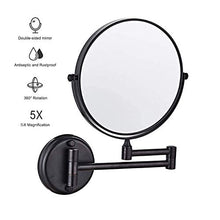 AJH 5X Specchio ingranditore da Parete per Bagno Specchio per Trucco Specchio cosmetico per Trucco Specchio per Trucco bifacciale 360 e Girevole Allungabile Collegament