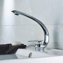 SXJ Rubinetto per Lavandino del Bagno Cromato, Rubinetto per Lavabo A Vaso Singolo Monoforo, Rubinetto per Lavabo