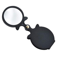 HelloCreate - Lente d'ingrandimento 10x, pieghevole, portatile, con borsa in pelle