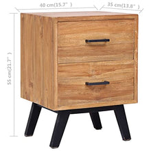 vidaXL Comodino 40x35x55 cm in Legno Massello di Teak