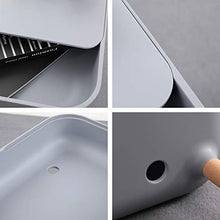 TRAND Lund - Comodino da salotto, colori alla moda, design scandinavo, ripiano e passacavi, in legno/plastica, 40 x 40 cm, colore: grigio/grigio