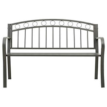 FAMIROSA Panchina da Giardino 125 cm in Acciaio Grigia-2042
