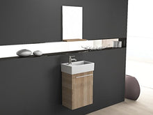 Mobili da bagno – Set con specchio con ripiano e lavabo in ceramica, 45 x 26 cm, rovere dorato
