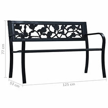 VidaXL - Panca da giardino, 125 cm, colore: Nero