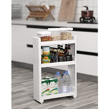 SONGMICS Ripiani Stretti Carrello Mobile a 3 Livelli per Cucina Bagno Cantina Largo 17 cm KFR09WT