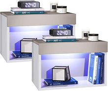 elb Due Comodini Design sospesi o a Terra. Frontali in 12 Colori a Scelta. Anche con con luci a LED. Modello Giga (Moka Opaco)