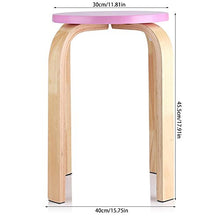 Sgabello impilabile in Legno, Sedia da Doccia Bagno stool Sgabello per camera casa, 40 x 45.5cm (rosa)