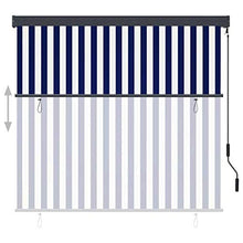 Tenda a rullo esterna 160 x 250 cm, blu e bianco