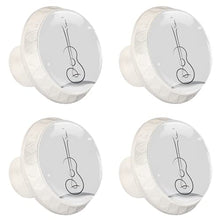 Maniglie per cassetti Manopole per cassetti Manopole rotonde Confezione da 4 per armadietto, cassetti, cassettiere, cassettiere ecc - Linea di chitarra di arte astratta