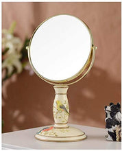 Auoeer Specchio di Trucco Vintage, Stand Rotante A 360 ° Specchio, Ingrandimento 1x E 3X, Rotondo Doppio Doppio Lato Rotante Specchio Cosmetico Rotante