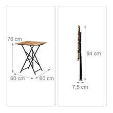 Relaxdays 10020682 Set Mobili da Giardino per Esterno da 3 Pezzi, Marrone, 60x60x76 cm