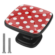 Puntini rossi e bianchi Pomelli per Porta Set di 4 Pomelli per Mobili Manopole per Cassetti Cucina Armadio Vetro